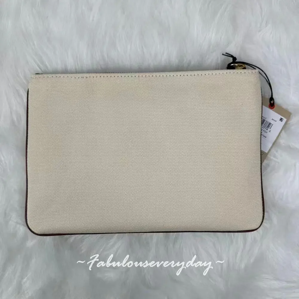 The Coach Coffee Shop Official Pouch Clutch Bag Canvas CS485 NWT - Picture 2 of 8